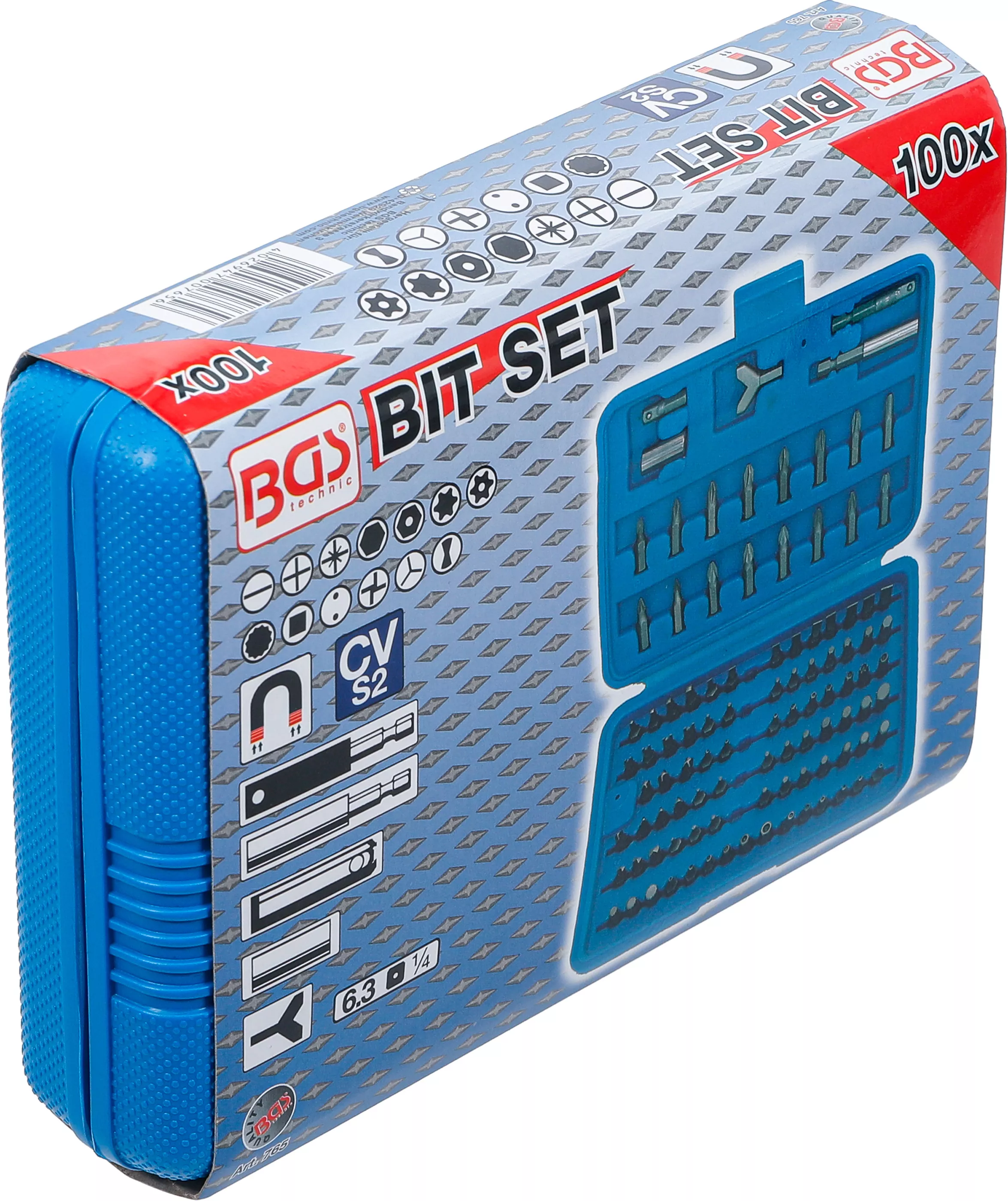 Set biti combinati 1/4", 100 piese BGS 765 [6]