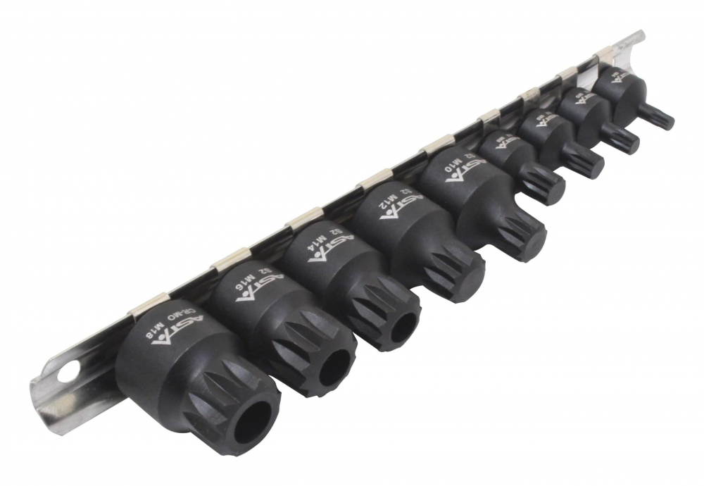 A-1M9TSB - Set biti Spline (XZN) M4 - M16, actionare 1/2", 3/8", 9 piese [5]