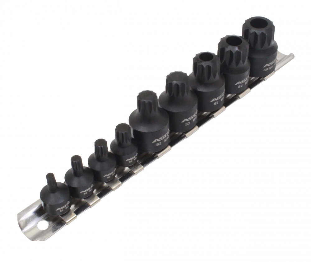 A-1M9TSB - Set biti Spline (XZN) M4 - M16, actionare 1/2", 3/8", 9 piese [3]