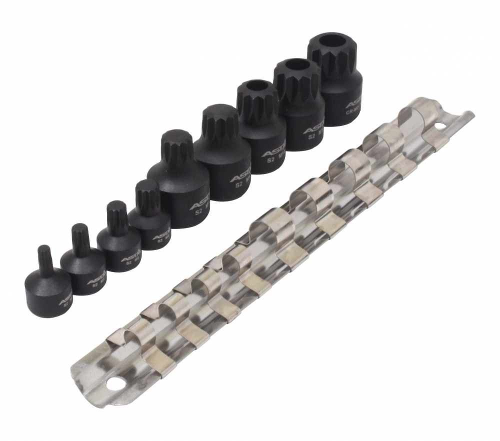 A-1M9TSB - Set biti Spline (XZN) M4 - M16, actionare 1/2", 3/8", 9 piese [2]
