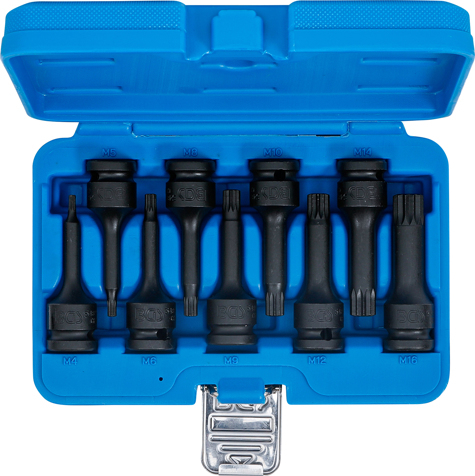 Set biti Spline (XZN) M4 - M16, lungime 75mm, actionare 1/2", 9 piese BGS 5482 [5]
