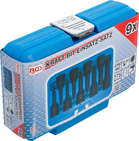 Set biti Spline (XZN) M4 - M16, lungime 75mm, actionare 1/2", 9 piese BGS 5482 [7]