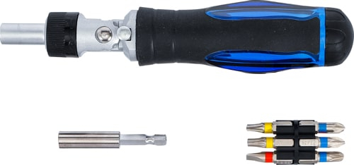 Set surubelnita articulata cu clichet, comutabil, cu biti 14 piese BGS 70053 [6]