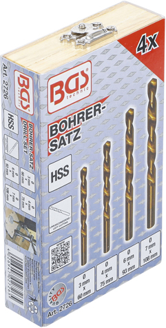 Set burghie HSS, taiere pe stanga , 4 piese BGS 2726 [6]