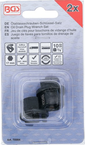 Set chei busoane scurgere ulei pentru DAF, MAN, Volvo, Scania, Neoplan, 2 piese BGS 70984 [4]