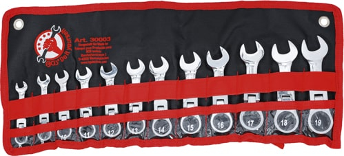 Set chei combinate cu clichet ajustabile, extra scurte 8-19 mm, 12 piese BGS 30003 [4]