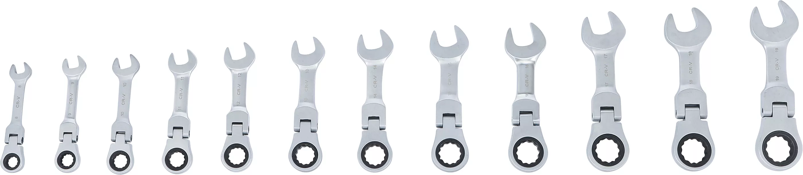 Set chei combinate cu clichet scurte articulate 8 - 19 mm 12 piese, BGS 6543 [7]
