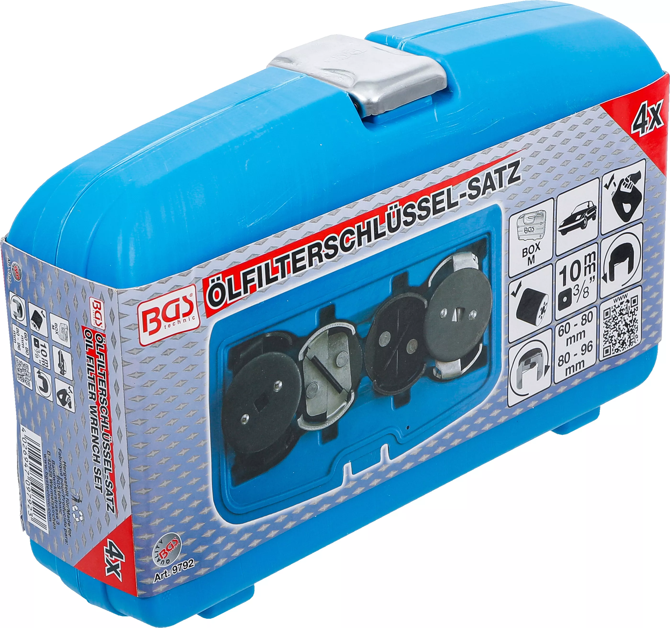 Set chei filtre de ulei Ø 60 - 80 / 80 - 96 mm, 4 piese, BGS 9792 [6]