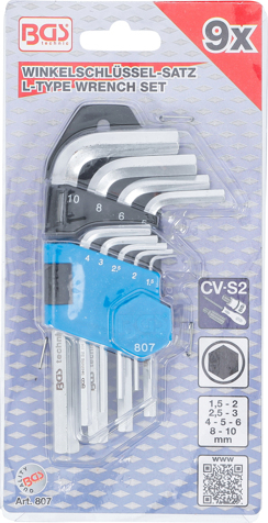 Set chei imbus tip L, 1.5-10 mm, 9 piese BGS 807 [4]