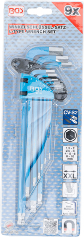 Set chei imbus tip L cu cap sferic, 1,5 - 10 mm, 9 piese BGS 35100 [4]
