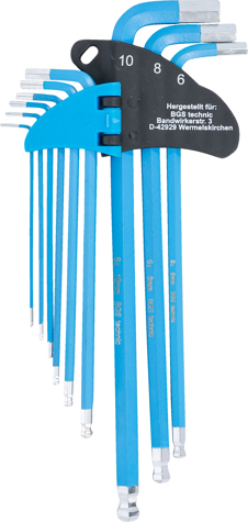 Set chei imbus tip L cu cap sferic, 1,5 - 10 mm, 9 piese BGS 35100 [3]