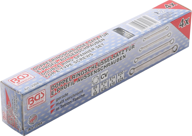 Set chei inelare duble cu capete profil E, E6xE8 - E20xE24, 4 piese BGS 2264 [3]