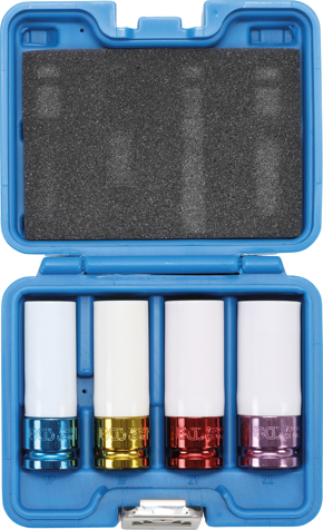 Set chei tubulare de impact cu protectie pentru roti din aliaj, antrenare 1/2", 17 / 19 / 21 / 22 mm, 4 piese BGS 9847 [2]