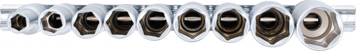 Set chei tubulare hexagonale lungi 10-24 mm, actionare 1/2”, 9 piese BGS 2223 [3]