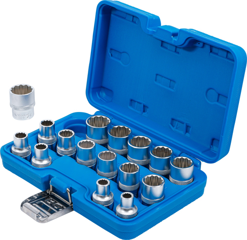 Set chei tubulare 8 - 24 mm, 12 puncte, actionare 1/2”, 16 piese BGS 2226 [4]