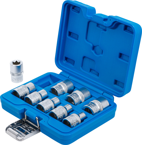 Set chei tubulare profil E, E10 - E24, antrenare 1/2", 9 piese BGS 6425 [4]