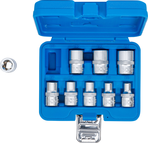 Set chei tubulare profil E, E10 - E24, antrenare 1/2", 9 piese BGS 6425 [5]