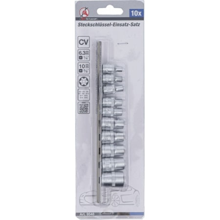 Set chei tubulare Profil E, E4 - E16, antrenare 1/4" / 3/8", 10 piese BGS 9548 [4]