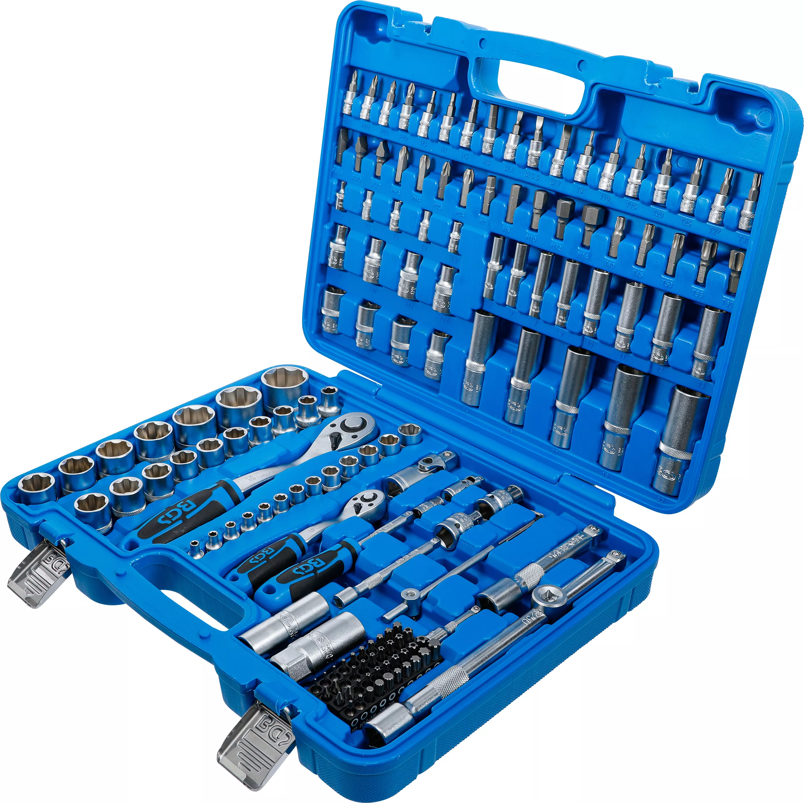 Set chei tubulare Profil hexagon ondulat, antrenare 6,3 mm (1/4") + 12,5 mm (1/2") 150 piese, BGS 74518 [3]
