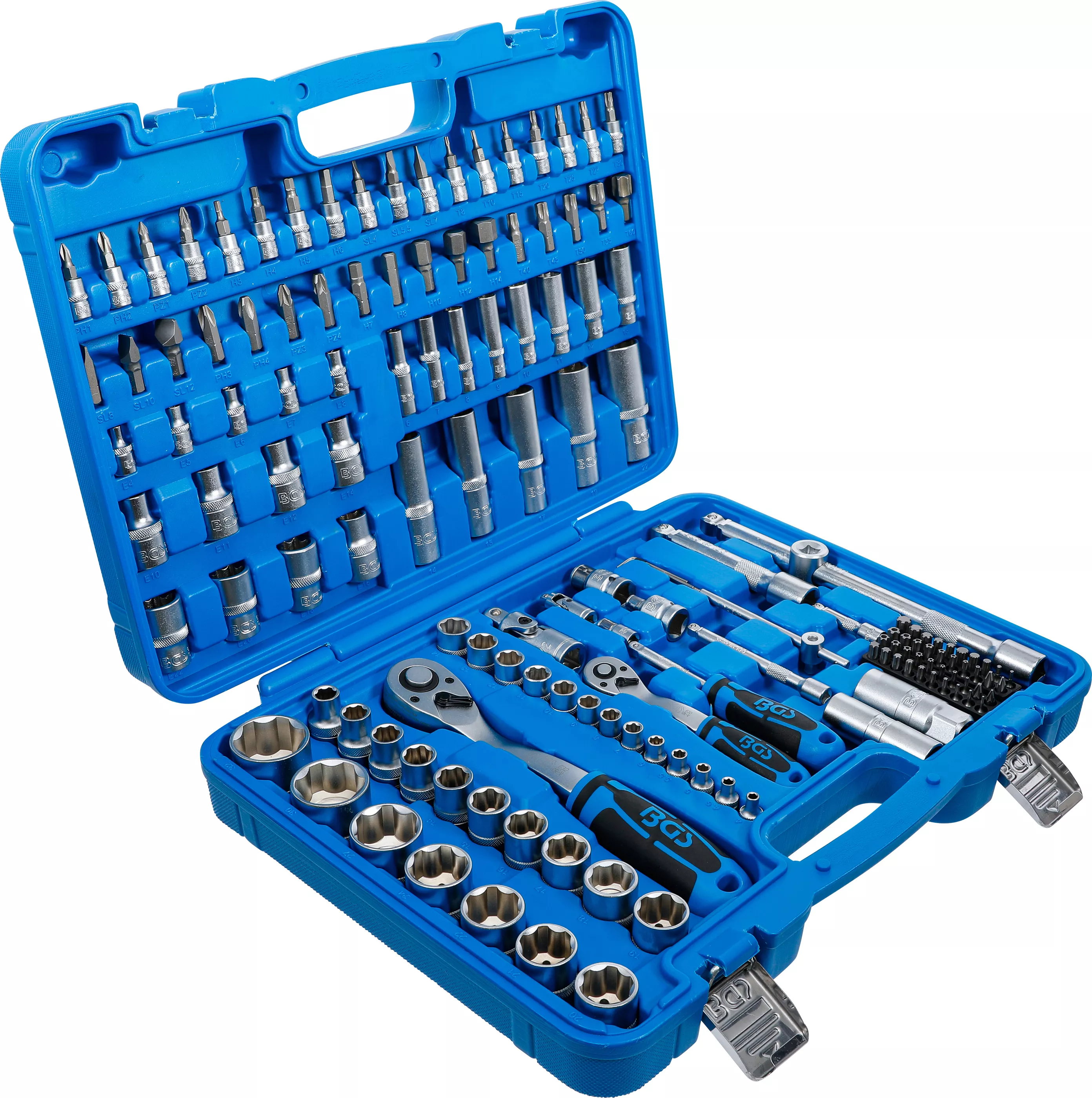 Set chei tubulare Profil hexagon ondulat, antrenare 6,3 mm (1/4") + 12,5 mm (1/2") 150 piese, BGS 74518 [2]