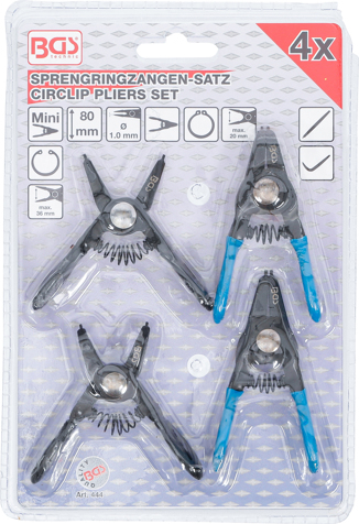 Set clesti pentru inele mici de siguranta 80 mm, 4 piese BGS 444 [4]