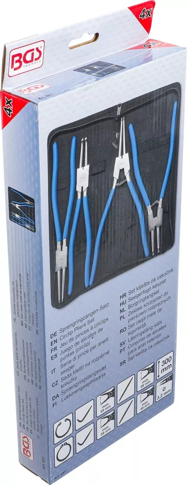Set clesti pentru sigurante 300 mm, 4 piese BGS 651 [6]