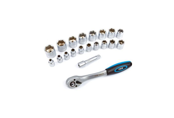 GB2020 Set tubulare cu clichet 3/8", 19 piese [1]