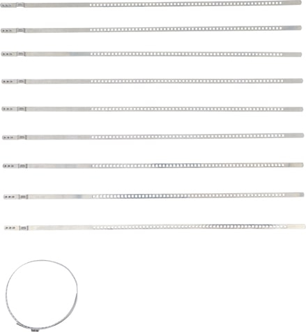 Set coliere pentru burdufuri de ax otel superior inox 7 mm 50 - 120 mm 10 piese, BGS 70328 [2]
