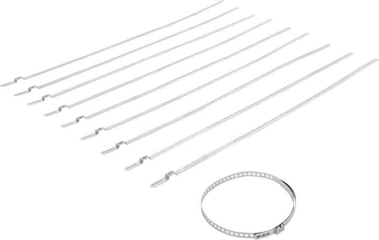 Set coliere pentru burdufuri de ax otel superior inox 7 mm 50 - 120 mm 10 piese, BGS 70328 [1]
