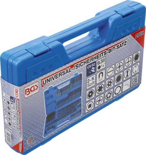 Set biţi universali, antrenare hexagon exterior 6,3 mm (1/4"), 208 piese, BGS 20103 [6]