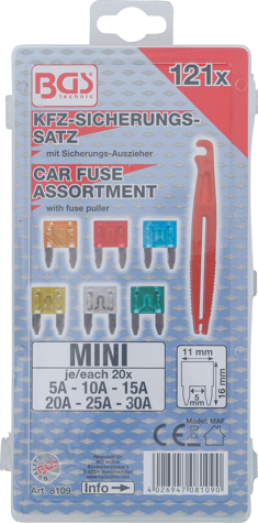 Set mini sigurante electrice, 121 piese BGS 8109 [3]