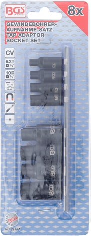 Set port-tarozi, extractoare pentru suruburi rupte, antrenare cu patrat interior magnetic 6,3 mm (1/4") / 10 mm (3/8"), 8 piese, BGS 9771 [4]