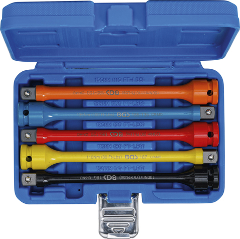 Set prelungitoare pentru prezoane de roti cu limitare la strangere, 100-150 Nm, 5 piese BGS 185 [4]