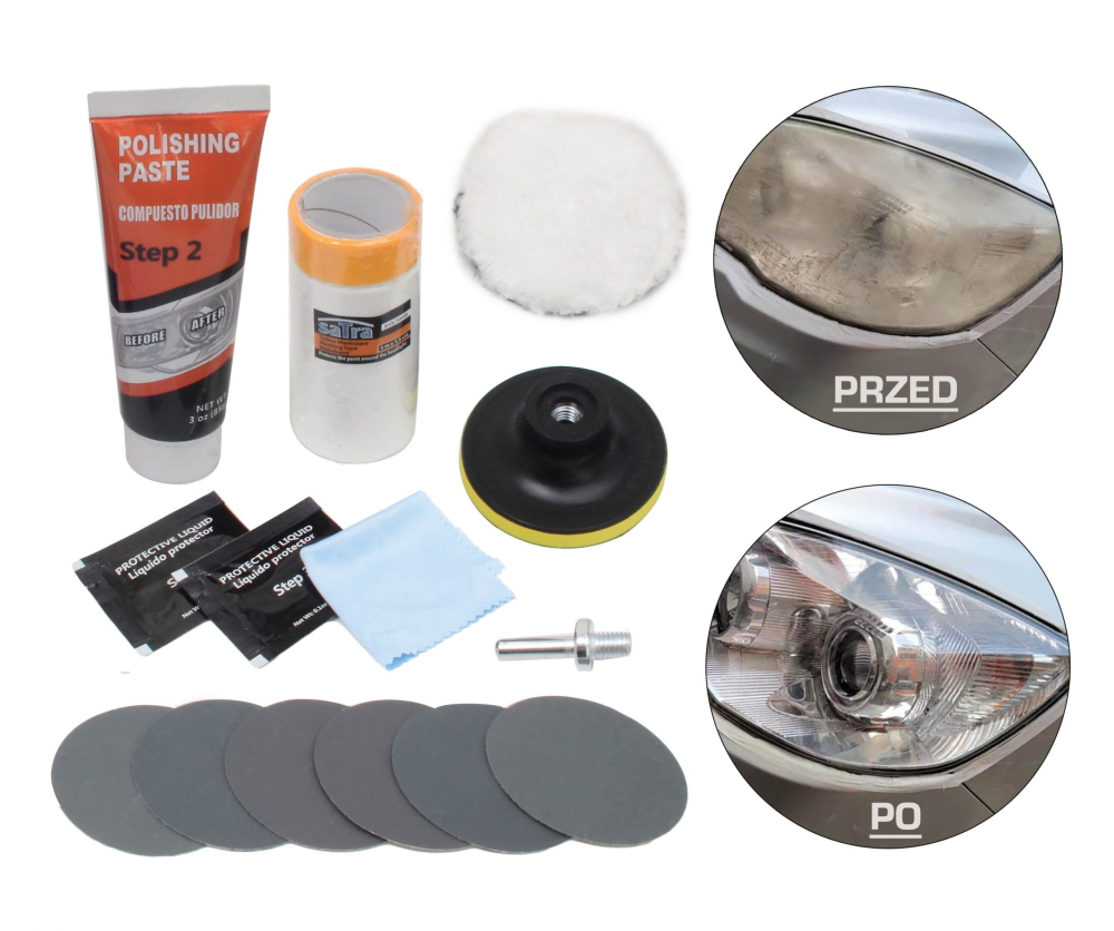 S-CL14HR Set profesional pentru restaurarea si polisarea farurilor auto - 14 piese [2]