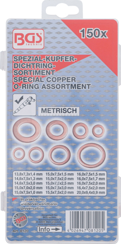 Set saibe cupru pentru injectoare, 150 piese BGS 8120 [3]
