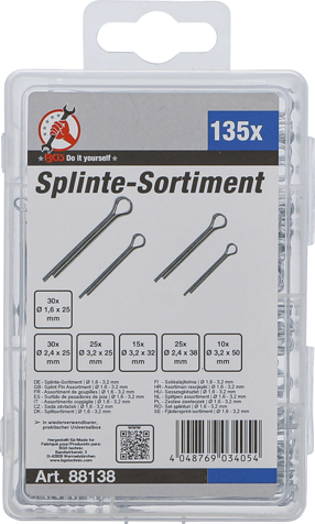 Set sigurante, diametru 1,6 - 3,2 mm, 135 piese BGS 88138 [3]