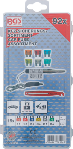Set sigurante cu tester, 92 piese BGS 8124 [3]