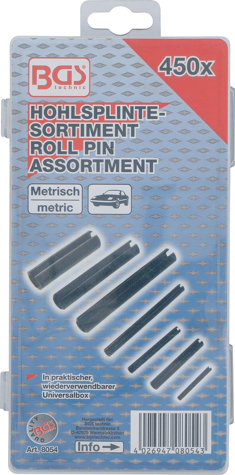 Set stifturi elastice si splinturi tubulare, 450 piese BGS 8054 [3]