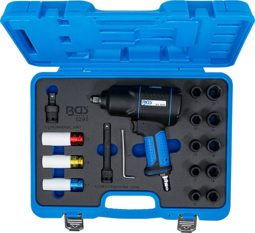 Set pistol pneumatic cu chei tubulare, actionare 1/2", 1200 Nm, 16 piese BGS 5295 [4]