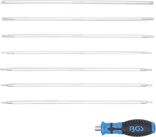 Set şurubelniţe cu capete interschimbabile, profil T (pentru Torx), profil T (pentru Torx Plus) cu gaura, 8 piese, BGS 2326 [2]