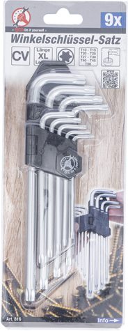 Set chei tip L profil Torx, 9 piese, T10-T50, 9 piese BGS 816 [4]