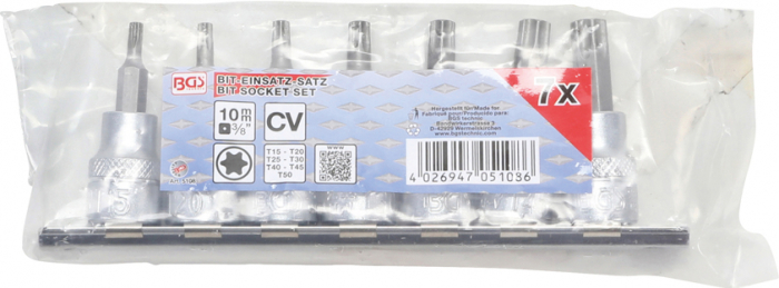 Set biti Torx T15-T50, antrenare cu tubulara 3/8", 7 piese BGS 5108 [2]