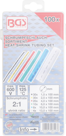 Set tuburi termoretractabile, 100 piese BGS 8123 [2]