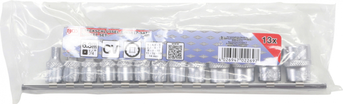Set tubulare 4 - 14 mm, 12 puncte, antrenare 1/4”, 13 piese BGS 2269 [3]