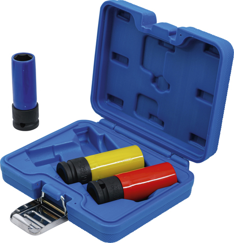 Set tubulare de impact 17, 19, 21 mm cu protectie pentru jante din aliaj, antrenare 1/2", 3 piese BGS 7300 [3]