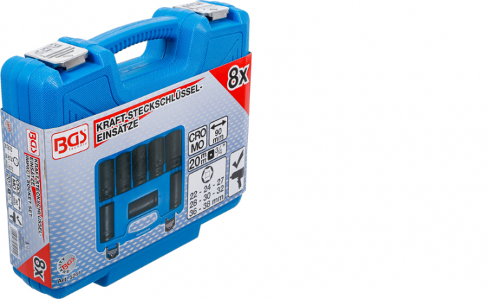 Set tubulare de impact 22-38 mm, actionare 3/4, 8 piese BGS 5241 [6]