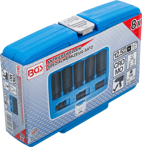 Set tubulare de impact in 12 colturi si biti de impact, 8 piese BGS 5335 [7]