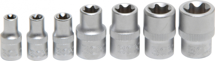 Set chei tubulare profil E, E6 - E16, actionare 1/4”, 3/8”, 7 piese BGS 2027 [2]