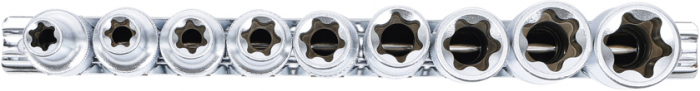 Set chei tubulare profil E lungi, E10-E24, actionare 1/2”, 9 piese BGS 2026 [3]