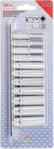 Set tubulare hexagonale, actionare 1/4”, marimi in toli,11 piese BGS 2429 [4]